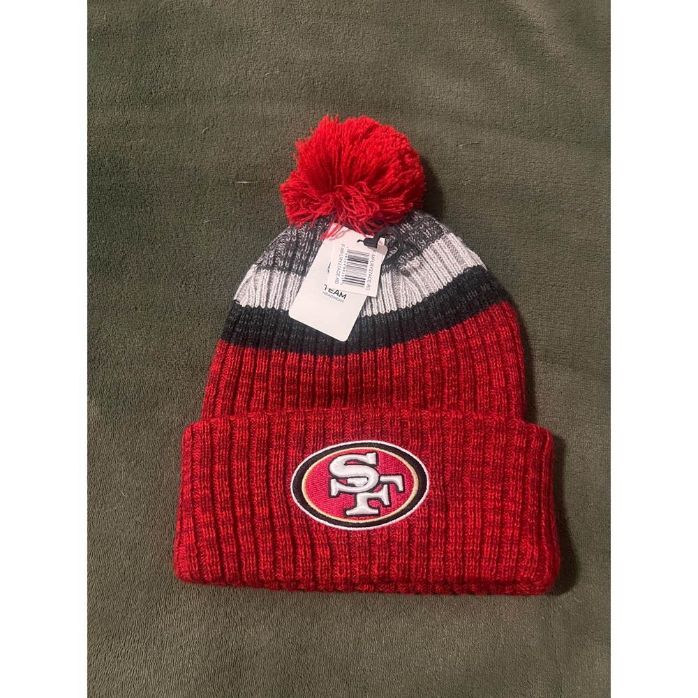 Game Day 49ers Pom Pom Knit Beanie Hat NFL Team Apparel NWT